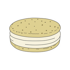 kids drawing Vector illustration cookie sandwich flat cartoon isolated