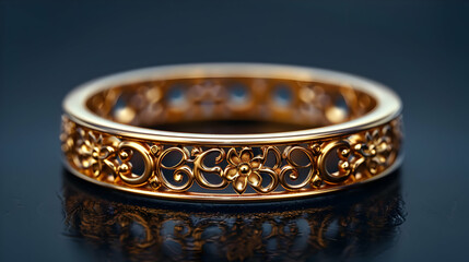3D Render of a Golden Filigree Ring