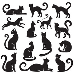 Elegant Cat Silhouette Vector Illustration