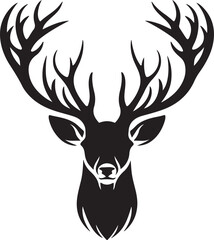 Naklejka premium Nature Animal Silhouette – Deer Head Vector Logo Isolated for Custom Use