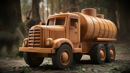 Professionally crafted 3D wooden model of Tank Truck.

