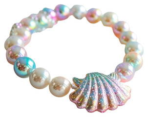 Obraz premium PNG Colorful seashell pearl bracelet