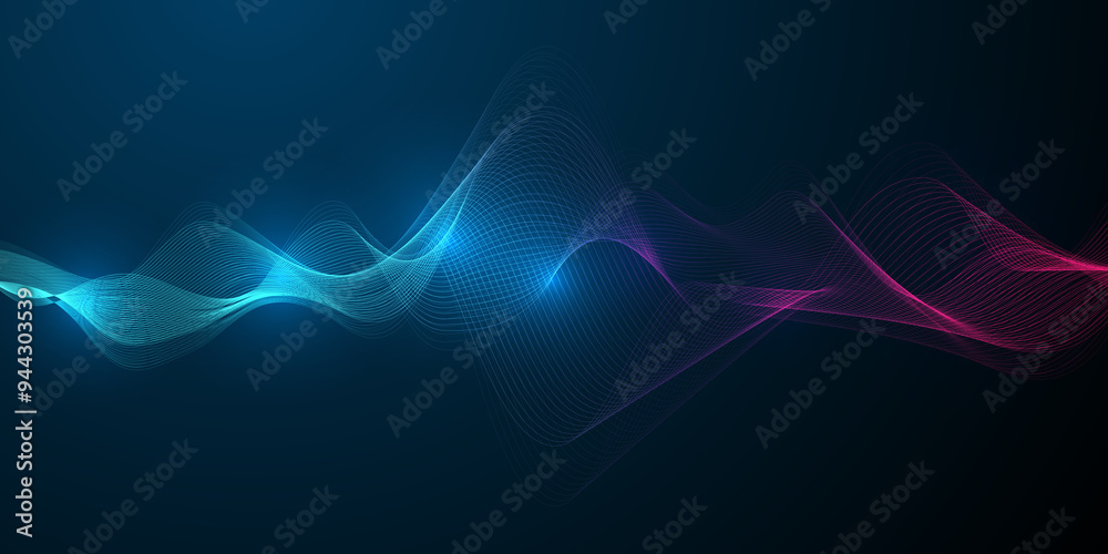 Poster AI Banner Concept In The Digital Style. Generative Ideas Design Element For Internet Technology. Futuristic Technology Concept Artificial Intelligence.