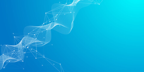 Global network connection banner design template. Header social network communication in the global business concept. Big data visualization. Internet technology