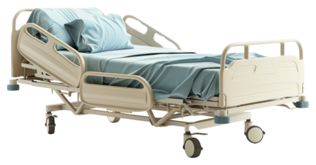 PNG  Modern hospital bed with sheets