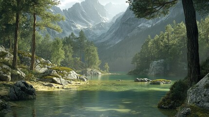 Serene landscapes in natural beauty