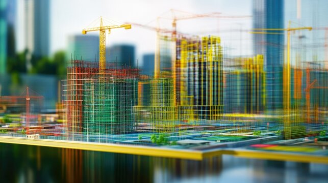 Urban landscape with digital construction models
