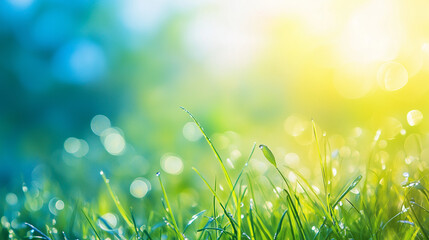 Fototapeta premium spring background with grass