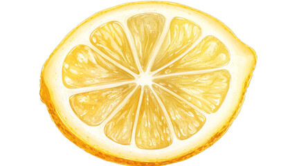 A lemon slice top view isolate on transparency background png