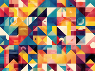 Fototapeta premium Playful Abstract Design with Bold Shapes, Bright Colors, and Geometric Elements 