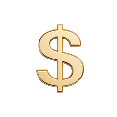 Obraz premium A golden dollar sign symbolizing wealth, prosperity, and financial success, ideal for business and finance-related designs. transparent background