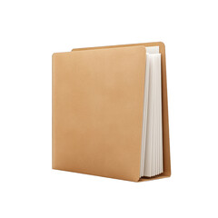 Naklejka premium A minimalist tan folder with blank pages, perfect for organizing documents or as a stylish office accessory. transparent background