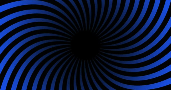 Full frame on a black and blue hypnotic spiral background rotating anti-clockwise.