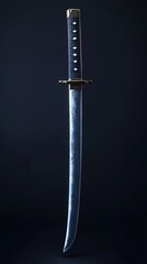 A Japanese Katana Sword Against a Dark Background