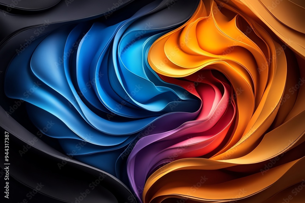 Poster Hugging Day moments of comfort depicted in an abstract design that uses flowing lines and soft gradients