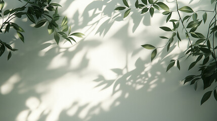 A leafy tree casts a shadow on a white surface