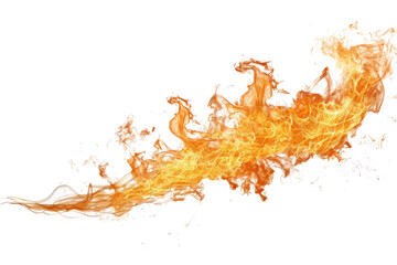red orange hot fire flame isolated on white or transparent png