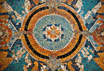 Colorful mosaic pattern on a wall 