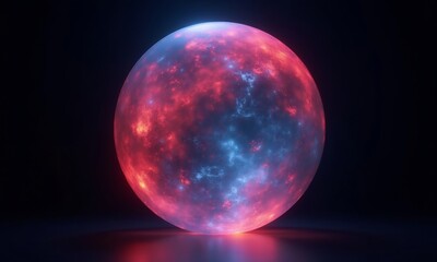 Fototapeta premium A vibrant abstract sphere illuminates dark backdrop generated by 