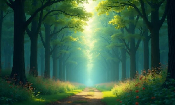 Beautiful japanese  forest scene