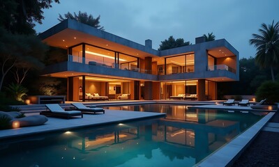 Fototapeta premium Luxurious villa with modern architectural design