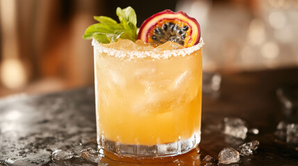 Indulge in a tantalizing passionfruit margarita, a refreshing summertime treat 