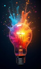 Creativity splashes vibrant colors in bulb 