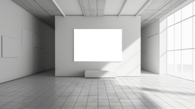 A large white wall with a blank sign on it Mockups, Transparent PNG