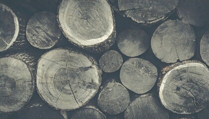 High-Resolution Wallpaper of Wood Logs Viewed from Above, Featuring Detailed Grain Patterns and Natural Textures of Cut Timber in Warm Earthy Tones, Perfect for Rustic and Cozy Interior Decor Themes