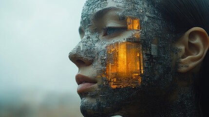 Humanoid with Cybernetic Skin