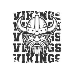 Naklejka premium Vikings Illustration Clip Art Design Shape. Mascot Silhouette Icon Vector.