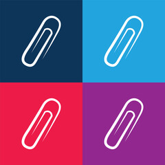 lip icon set. attach file or document paper clip vector symbol. paperclip sign in black filled and outlined style. Document Clip Icon Collection. Paper Clip for Files Vector Design.