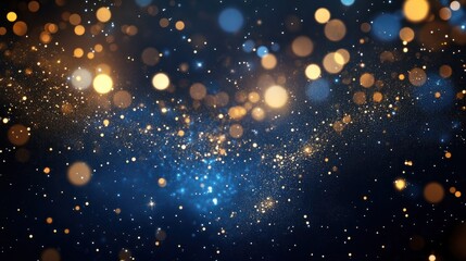 Obraz premium Abstract background with star Dark blue and gold particle