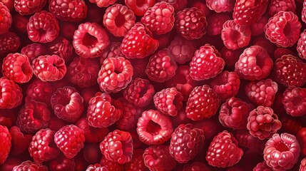 Seamless background of raspberry fruit