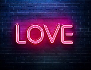 vector realistic isolated neon sign love word wall background