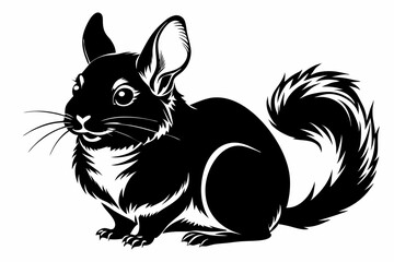 Chinchillas animal black silhouette vector