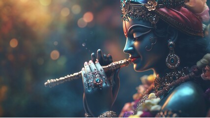 Lord Krishna with flute, Hindu, kindness and gentleness