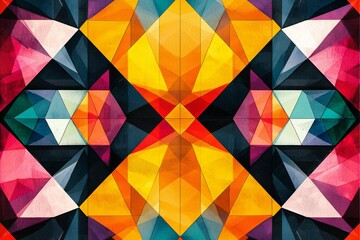 Obraz premium Abstract Geometric Pattern with Vibrant Colors created with Generative AI