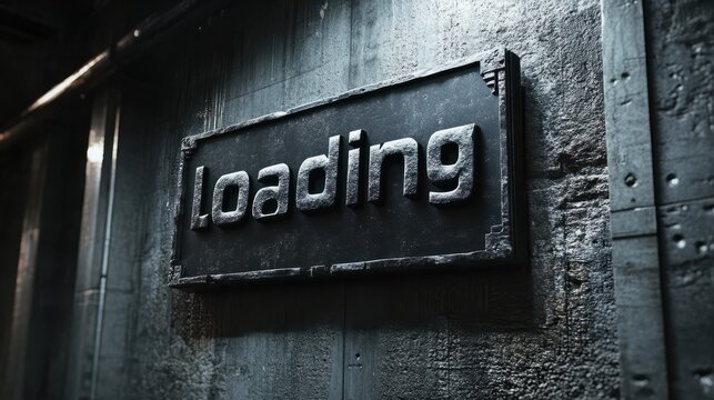 A black text "loading" animation with glitch effect.