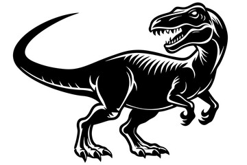 Dinosaur  black silhouette vector