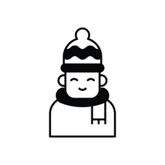 Winter Boy vector icon