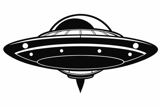 recommend clip art: Flying saucer black silhouette vector