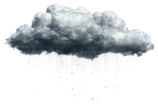 PNG Dark cloud with falling rain