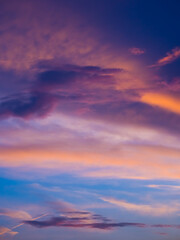 Beautiful multicolored sky etude at sunset
