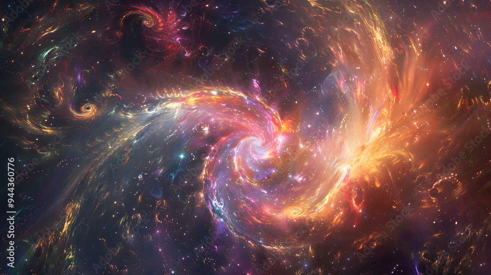 Wall mural a colorful galaxy with a spiral shape.