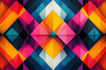 Fototapeta premium Abstract Geometric Pattern with Vibrant Colors created with Generative AI
