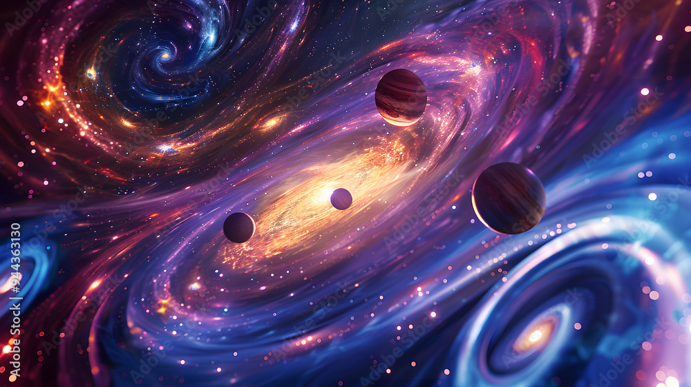 Wall mural a space scene with a large hole in the middle of it.