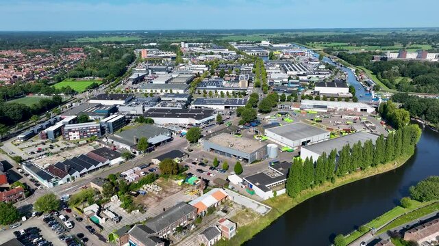 Aerial view of &lsquo;De Kop van Isselt&rsquo; in Amersfoort, the Netherlands where 2,000 to 3,000 new homes will be built.