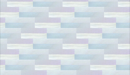 木目柄の青紫のタイルが並ぶ白ベースの背景