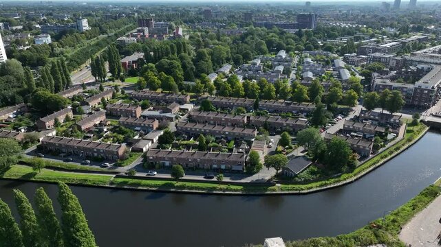 Aerial view of &lsquo;De Kop van Isselt&rsquo; in Amersfoort, the Netherlands where 2,000 to 3,000 new homes will be built.